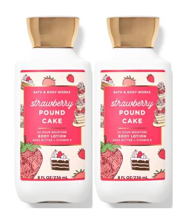 Bath & Body Works Bath and Body Works Super Smooth Body Lotion Sets Gift For Women 8 Oz -2 Pack (Strawberry Pound Cake)