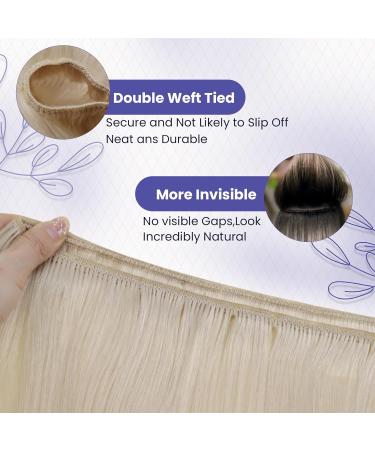 LAAVOO Real Hair Extensions - 100g Remy Weft Hair Tresses in Platinum Blonde #60 - 40cm Length - Buy Online on SooperMarket.com