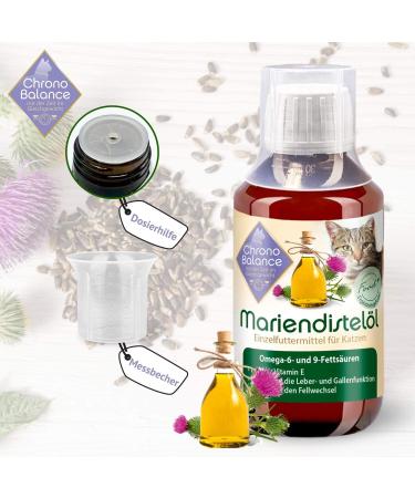 Chronobalance Milk Thistle Oil for Cats Natural Nutritional Supplement for Fur Health Rich in Vitamin E Omega-6 & Omega-9 (100ml) - Buy Online on SooperMarket.com
