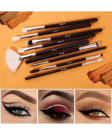 BEILI 20pcs Makeup Brush Set - Natural Goat Hair & Premium Synthetic Kabuki Brushes for Foundation, Powder, Contour, Eyeshadows, Eyebrows, and Eyeliner - Black - Buy Online on SooperMarket.com
