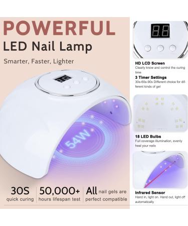 Lavender Violets 48 Gel Polishes UV LED Nail Lamp Kit with Nail Brushes & Top Coats - Q975 Collection - Buy Online on SooperMarket.com