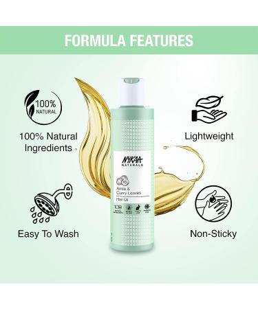 Nykaa Naturals Amla & Curry Leaves Hair Oil - Prevents Hair Loss, Strengthens Roots - 100% Natural, Sulphate Free - 200ml - Buy Online on SooperMarket.com