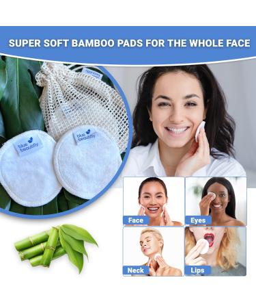 Blue Beautifly Eco-Friendly Bamboo Face Pads - Sustainable Soft Washable & Reusable | Pack of 6 with Cotton Bag - Buy Online on SooperMarket.com