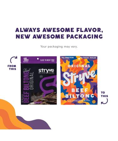 Stryve Original Biltong - Low Fat, Low Carb, Low Sugar, 16g Protein - 4 Pack (2.25oz) - Buy Online on SooperMarket.com