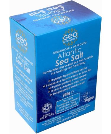 Geo Organics Sea Salt - ORGANIC Unrefined Pure Natural Salt - Naturally Handcrafted Sea Salt Crystals - Additive-Free Non-GMO Gluten-Free Vegan- 250 Grams Salt Box 250g (Pack of 1) - Buy Online on SooperMarket.com