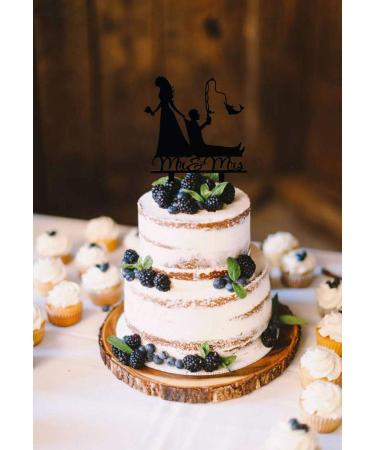 TzTwodcaz Fishing Wedding Cake Topper Funny Mr&Mrs Cake Topper Gift for a Wedding/Bridal Shower/Anniversary Party (Fishing) - Buy Online on SooperMarket.com