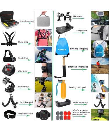 Gurmoir Large Carrying Case Kit for GoPro Hero 11-5, Insta360, AKASO, DJI Osmo - Action Camera Accessories Bundle for Ultimate Protection and Portability - Buy Online on SooperMarket.com