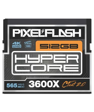 512GB PixelFlash HyperCore CFast 2.0 Memory Card 3600X Speed 560MB/s SATA3 VPG-130 CFast Card Compatible w/DSLR Cinematic Video & Photography Cameras Lab Tested-Certified Flash Memory 2022 Model 512GB CFAST Card