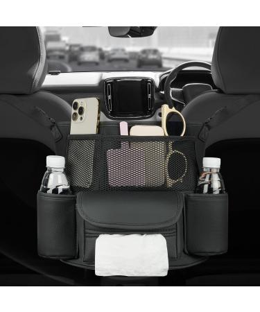 Adiwo Car Organizer: PU Leather Seat Storage Bag - Black | Durable Console Organizer for Liner, Pets, Children | Front Seat Purse Holder - Buy Online on SooperMarket.com