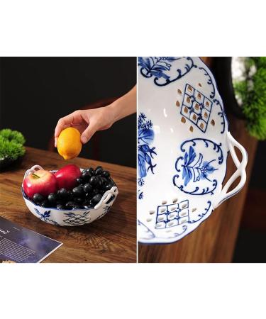 Fruit Basket Bowl Fruit Plate Home Round Ceramic Fruit Bowl Living Room Dining Room Kitchen Desktop Porcelain Fruit Dish Hollow Candy Bowl Fruit Bowls (Color : B) - Buy Online on SooperMarket.com