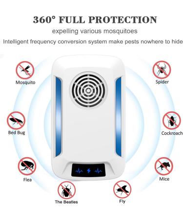 Ultrasound Pest Control - 4-Pack Insect Repeller for Mosquitoes Mice Ants Flies Spiders & Roaches | Effective Electronic Pest Deterrent - Buy Online on SooperMarket.com