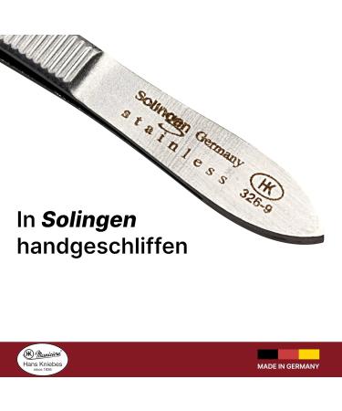 HK Manicure by Hans Kniebes - 9 cm Diabetic & Rounded Eyebrow Tweezers | Premium Stainless Steel from Solingen - International Shipping Available - Buy Online on SooperMarket.com