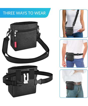 AEMIAO Dog Treat Pouch with Magnetic Closure & Poop Bags - Hands-Free Training Bag, Adjustable Belt - Dark Grey - Buy Online on SooperMarket.com