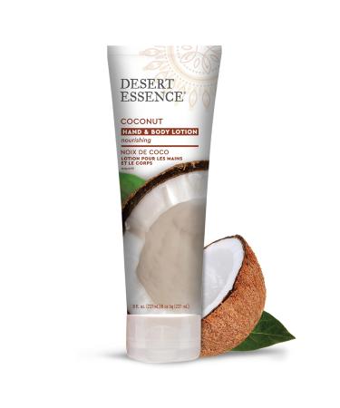 Desert Essence Coconut Hand & Body Lotion 8.0 fl. oz (Pack of 2) - Gluten-Free Vegan Formula with Organic Oils - Nourishing Moisturizer for Daily Use - Buy Online on SooperMarket.com