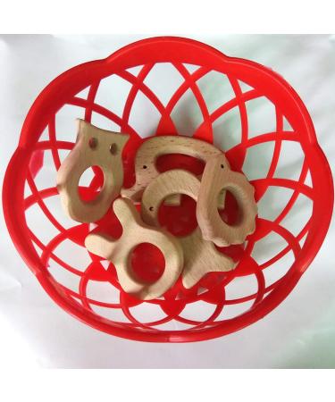 Organic Wooden Hedgehog Teether Toys - Set of 2 | Handmade Baby Beaded Teething Toy | Food Grade Materials - Perfect Baby Shower Gift - Buy Online on SooperMarket.com