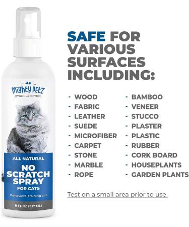 Mighty Petz Cat Repellent Spray for Furniture - Indoor & Outdoor Use | No Scratch | Alcohol-Free Deterrent | Behavioral Training Aid | Couch Protector - 8 oz - Buy Online on SooperMarket.com