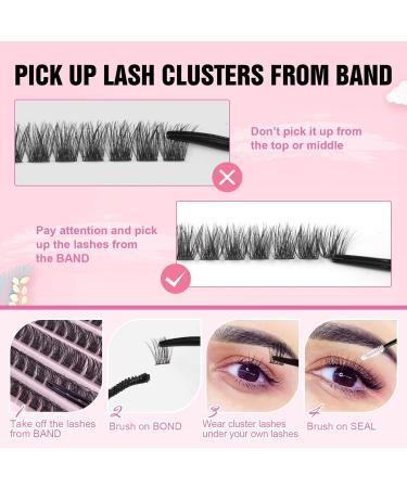 Parriparri DIY Lash Extension Kit - 120Pcs Individual Lashes with Bond and Seal | Cluster Lashes Applicator | Volume Eyelash Extensions Kit for False Eyelashes DIY at Home (8-16MM MIX) - Buy Online on SooperMarket.com