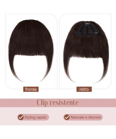 Silk-co One Piece Hair Bangs Fringe Hair Extensions Clip in Human Hair Extension #02 Dark Brown Straight Flat with Temple - Buy Online on SooperMarket.com