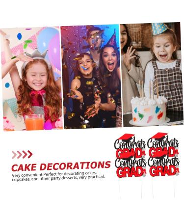 16 pcs Graduation row grad cake topper graduation cake insert 2023 cake toppers Graduation Decorations Class of 2023 Grad Picks snacking cakes cupcake topper appetizer mini Paper Redx4pcs 14X7.5CMx4pcs - Buy Online on SooperMarket.com