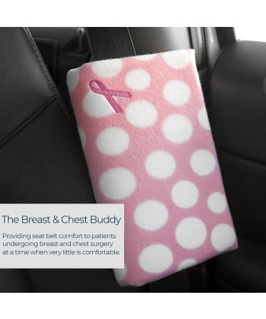 Breast and Chest Buddy Seatbelt Cushion for Mastectomy & Reconstruction | Polka Dots & Ribbon Design - Buy Online on SooperMarket.com