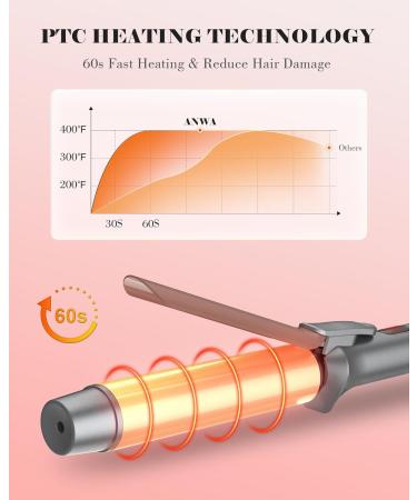 1 1/4 Inch Tourmaline Ceramic Curling Iron with LCD Display - Dual Voltage Includes Glove Comb Clips & Pad for Long Hair | International Shipping - Buy Online on SooperMarket.com