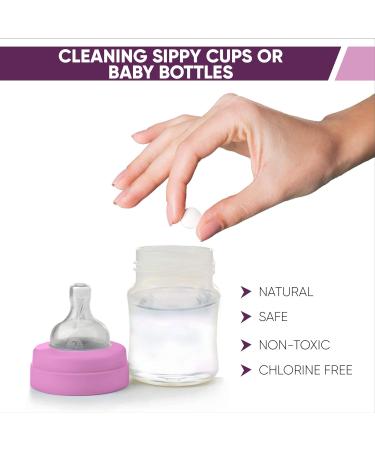 Baby Water Bottle Cleaning Tablets - 30 Pack Natural Cleaner for Milk Bottles & Tumbler - Eco-Friendly & Individually Packed - Buy Online on SooperMarket.com