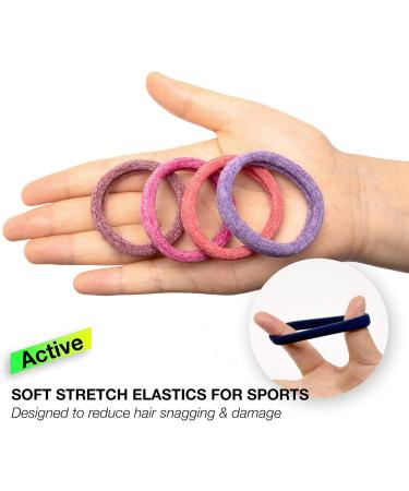 Basic Sense Gym Hair Ties - Unique Soft Jersey Bobbles Strong Hold Seamless Elastics Metal-Free for Active Lifestyles Pink - Buy Online on SooperMarket.com