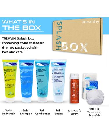 TRISWIM Serious Swimmers Splash Box - After Swim Body Wash Shampoo Conditioner Lotion & Anti-Chafe Spray | Ultimate Swim Care Set - Buy Online on SooperMarket.com