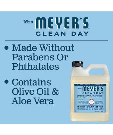 Mrs. Meyer's Clean Day Hand Soap Refill Rain Water Scent - 33 Fl Oz (Pack of 4) | Eco-Friendly Aromatic & International Shipping Available - Buy Online on SooperMarket.com