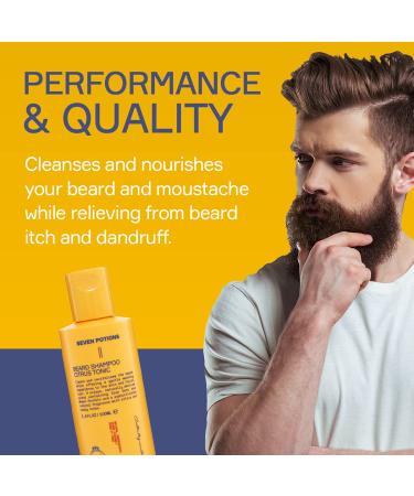Seven Potation Shampoo Bar for Men - Gentle Vegan Citrus Tonic (100ml) for Itch-Free Clean Beard - Natural & Cruelty-Free - Buy Online on SooperMarket.com