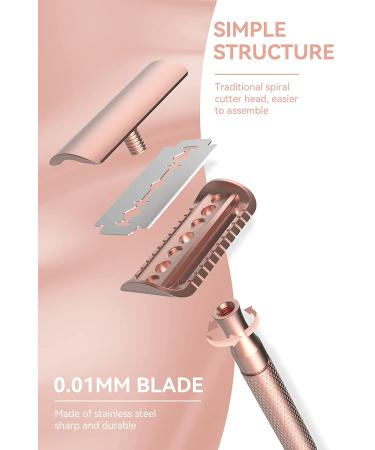Safety Razor for Men and Women | Double Edge Razor Blades | Eco-Friendly & Zero Waste | Rose Gold - Buy Online on SooperMarket.com