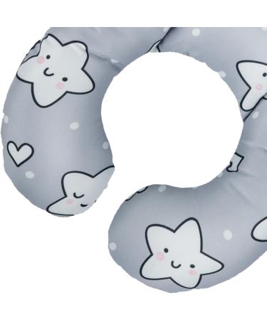 Baby Car Seat Travel Neck Pillow - Infant Head Support Cushion for Stroller & Car Seat - Cute Cartoon Design - Soft U-shaped Protector Pillow - 1pc Fox + 1pc Star - Buy Online on SooperMarket.com