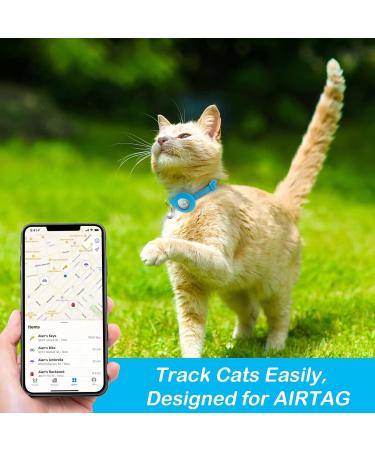 Lafayi 2 Pack Reflective Cat Collar with Airtag Case Adjustable GPS Tracker Personalized with Bell & Safety Lock - Blue - Buy Online on SooperMarket.com