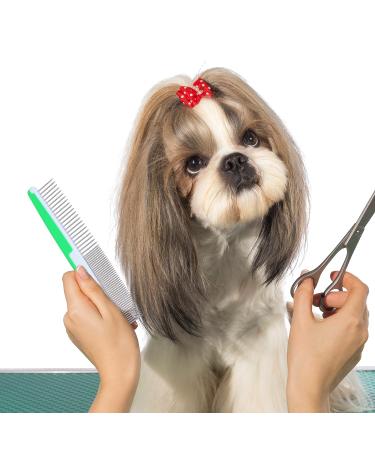 Premium Stainless Steel Dog & Cat Comb - Flea Comb for All Hair Types (Green) - Perfect for Short Medium & Long Hair Pets - Buy Online on SooperMarket.com