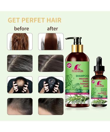 Rosemary Mint Hair Shampoo & Serum Set | All Hair Types | Nourishing Rosemary Oil for Men & Women - Buy Online on SooperMarket.com