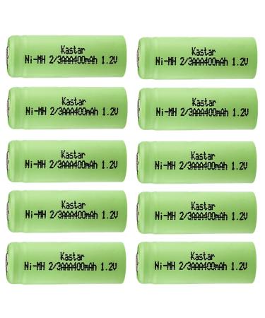 Kastar Rechargeable Ni-MH Battery 2/3AAA 1.2V 400mAh Flat Top Replacement For Solar Light Solar Flowers Remote Control Garden Light 10Pcs