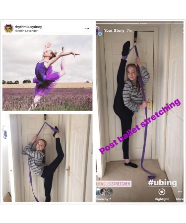 UBING Leg Stretcher Door Flexibility Trainer | Splits Trainer for Dance Ballet | Over The Door Stretch Strap for Flexibility - Light Purple - Buy Online on SooperMarket.com