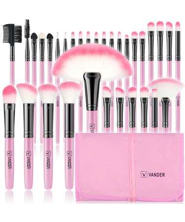 Makeup Brushes, VANDER 32pcs Professional Soft Synthetic Kabuki Cosmetic Eyebrow Shadow Makeup Brush Set Kit