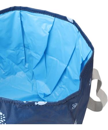 Portable Waterproof Collapsible Foot Bath Tub High Temperature Resistance Multi Purpose with Water Based Printing Sturdy Handle for Travel Picnic Camping (Navy Whale) - Buy Online on SooperMarket.com