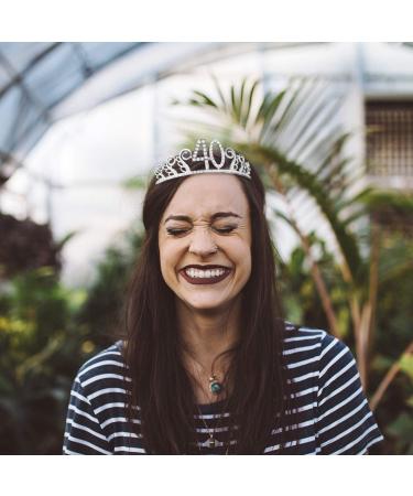 Rhinestone 40th Birthday Tiara - Silver Crystal Crown Headband for Women and Girls - Buy Online on SooperMarket.com