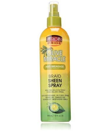 AFRICAN PRIDE Olive Miracle Braid Sheen Spray 12 Oz (438125) 12 Fl Oz (Pack of 1)
