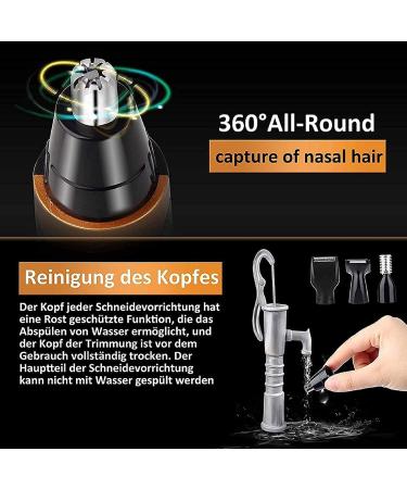 4-in-1 USB Rechargeable Nose Hair Trimmer | Waterproof Cordless Ear & Nose Trimmer for Men & Women - Easy Cleansing Tool - Buy Online on SooperMarket.com