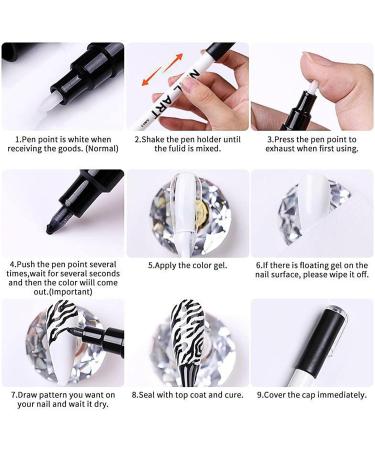 Hudhow's Nail Polish Pencil - 5 Colors Nail Art Pen for DIY Graffiti Abstract Lines & Floral Patterns | Nail Design Tool & Manicure Accessories - Buy Online on SooperMarket.com