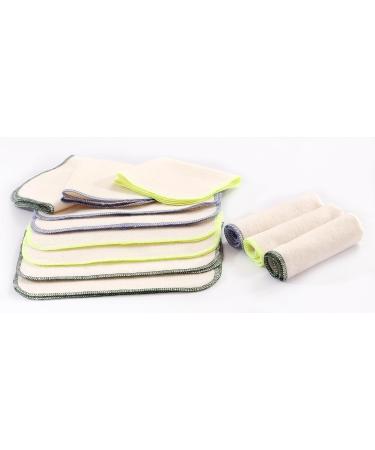 Organic Cotton Flannel Hubs - 15 Pack Baby Washcloths | Eco-Friendly Multi-Way Replacement for Wet Wipes - 21x21 cm Washable Mini Towels - Buy Online on SooperMarket.com