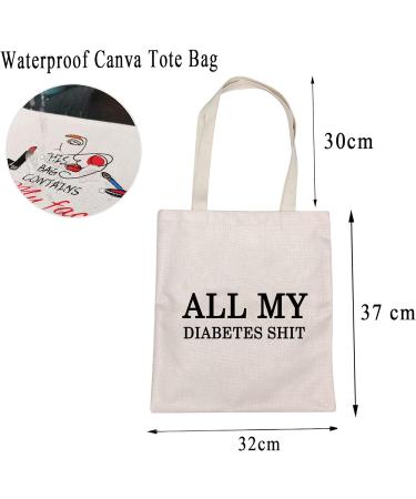 Diabetic Tote Bag - Funny Diabetic Gifts for Emergency Patients | Canvas Shoulder Bag for Diabetic Supplies - Buy Online on SooperMarket.com