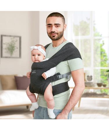 MOMTORY Newborn Baby Carrier | Cozy Wrap with Hook&Loop | Adjustable & Soft Fabric | Deep Grey - Buy Online on SooperMarket.com