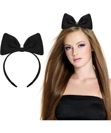 WLLHYF Bow Headbands Red Bowknot Hair Band Fashion Cute Hair Hoop Big Bowknot Headdress Perfect Hair Accessories for Women Girls Party Cosplay Christmas Valentine's Day Black - Buy Online on SooperMarket.com