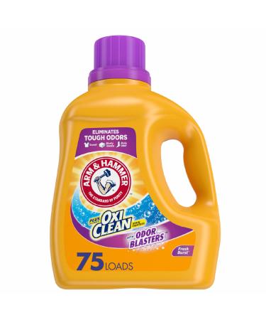 Arm & Hammer Plus OxiClean Odor Blasters Fresh Burst, 75 Loads Liquid Laundry Detergent, 118.1 Fl oz 118.1 Fl Oz (Pack of 1)