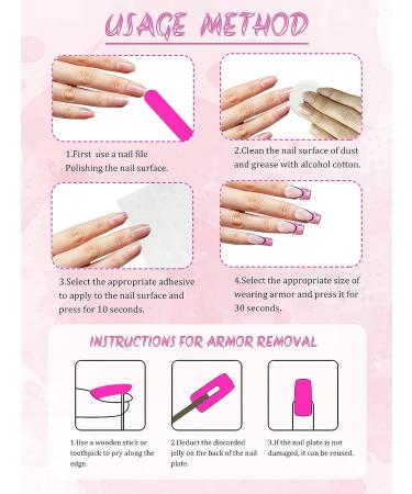 24 Piece Pink Comic Long Press on Nails for Women - French Acrylic False Nails with Cartoon Design - Includes Adhesive Tabs for Easy Manicure Decoration - Buy Online on SooperMarket.com