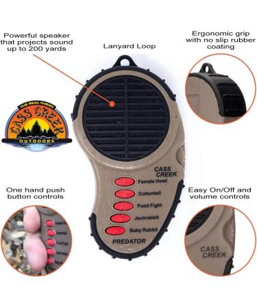 Cass Creek Ergo Predator Call CC010 - Handheld Electronic Game Call for Coyote - 5 Calls in 1 - Expert Calls - Compact Design - Brown/Black - Buy Online on SooperMarket.com